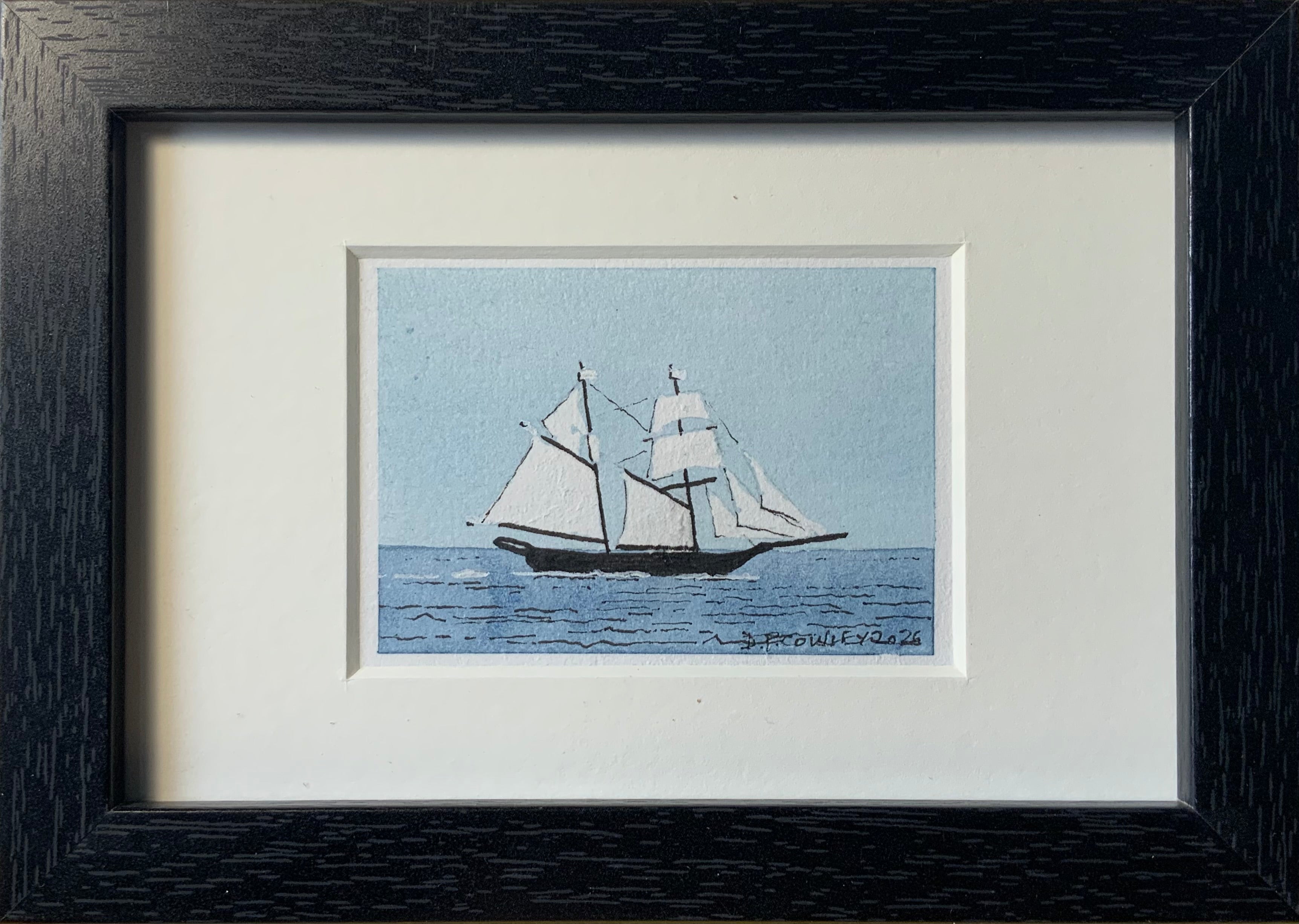 ‘Tall Ship’ Original Ink and watercolour