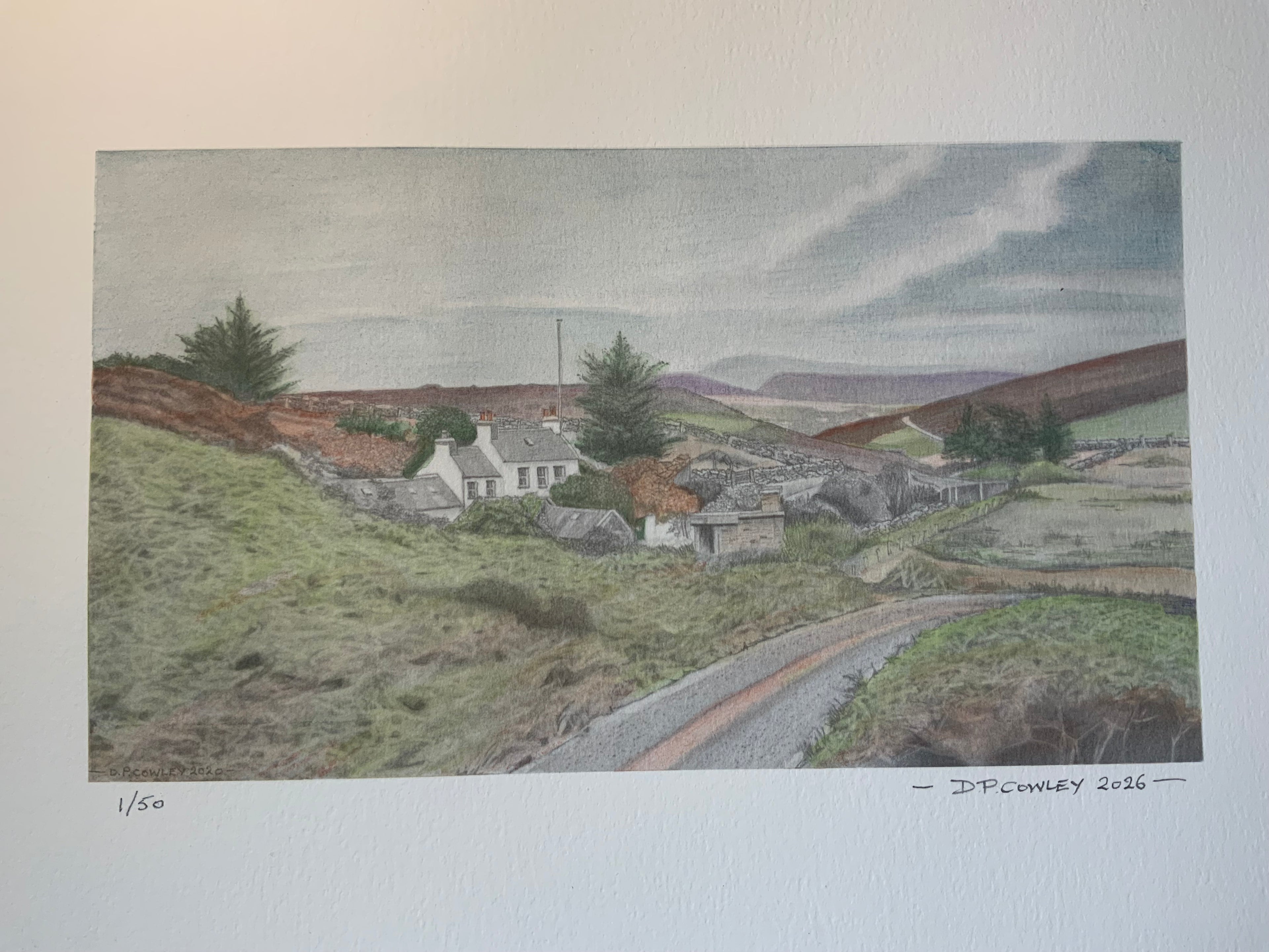 Hand painted ‘Calf Of Man Observatory Limited Edition Print’