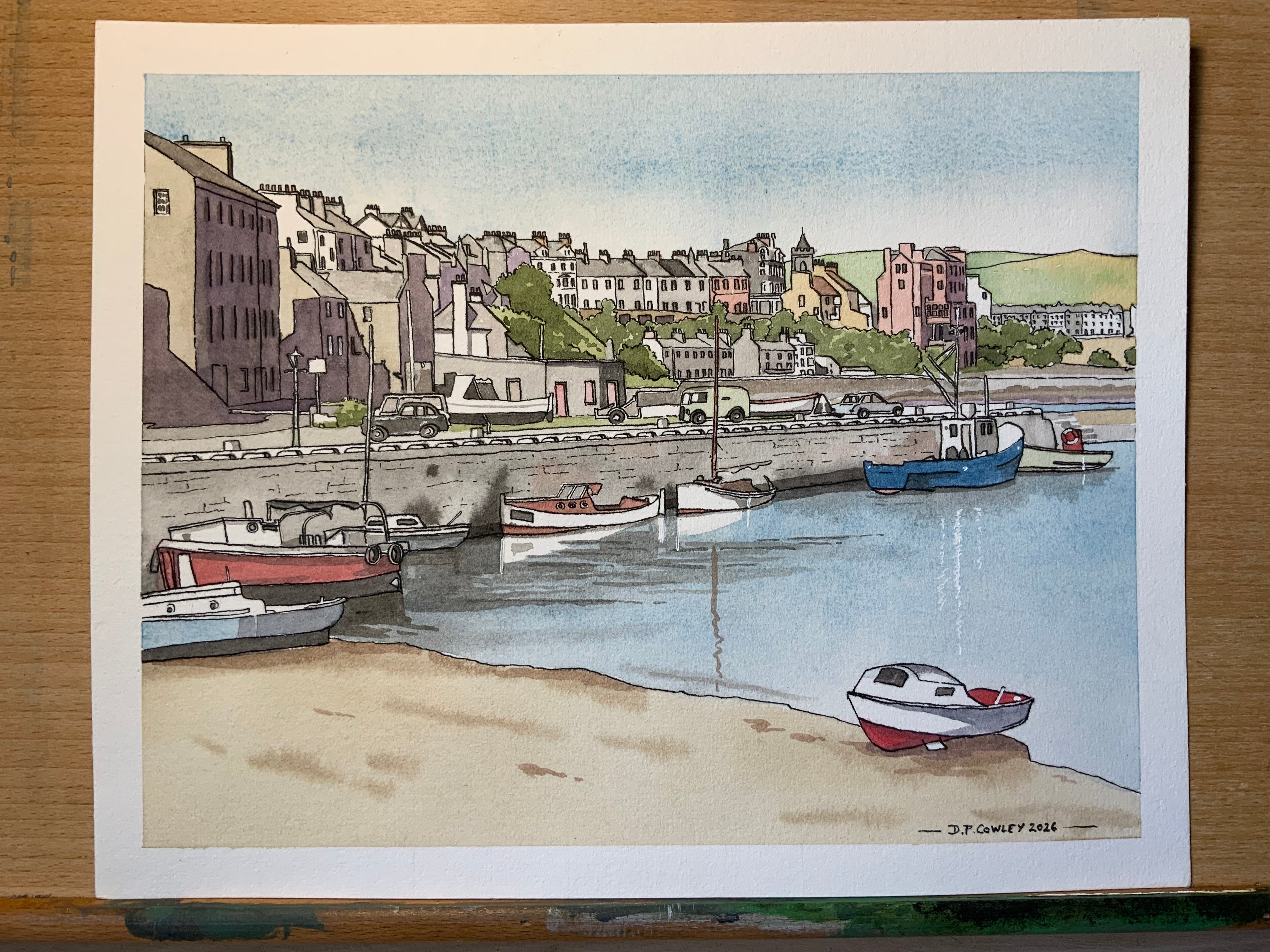 Port St Mary - Ink and Watercolour